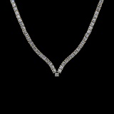 4.66 Ctw VS/SI1 Diamond 3 14K Yellow Gold Necklace (ALL DIAMOND ARE LAB GRO