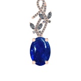 28.72 Ctw SI1/SI2 Tanzanite and Diamond 14k Rose Gold Pandant (ALL DIAMOND