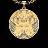 2.22 Ctw VS/SI1 Diamond 10K Yellow Gold Sodiac Sign theme Pendant (ALL DIAM