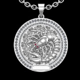 1.95 Ctw VS/SI1 Diamond 10K White Gold Sodiac Sign theme Pendant (ALL DIAMO