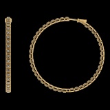0.42 Ctw VS/SI1 Diamond 14K Yellow Gold Hoop Earrings (ALL DIAMOND ARE LAB
