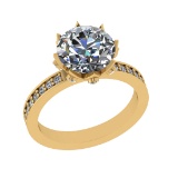 2.59 Ctw VS/SI1 Diamond 14k Yellow Gold Engagement Ring (ALL DIAMOND ARE LA