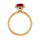 2.59 Ctw VS/SI1 Ruby and Diamond 14k Yellow Gold Engagement Ring (ALL DIAMO