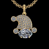 4.36 Ctw VS/SI1 Diamond 10k Yellow Gold Christmas Theme Pandant (ALL DIAMON