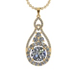 5.47 Ctw VS/SI1 Diamond 14K Yellow Gold Pendant Necklace (ALL DIAMOND ARE L