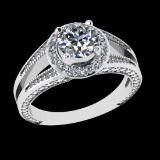 1.50 Ctw VS/SI1 Diamond 18K White Gold Engagement Ring