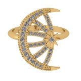 0.62 Ctw SI2/SI1 Diamond Prong Set 14k Yellow Gold Engagement Ring (ALL DIA