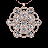 4.28 Ctw VS/SI1 Diamond 18K Rose Gold Necklace (ALL DIAMOND ARE LAB GROWN )