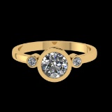 0.91 Ctw VS/SI1 Diamond Prong Set 10K Yellow Gold Engagement Ring (ALL DIAM