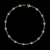 1.20 Ctw VS/SI1 Diamond 14K Yellow Gold Yard Necklace (ALL DIAMOND ARE LAB