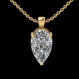 3.58 Ctw VS/SI1 Diamond Style 14 K Yellow Gold Solitaire Necklace(ALL DIAMO
