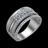 1.07 Ctw VS/SI1 Diamond 10k white Gold Engagement Ring (ALL DIAMOND ARE LAB