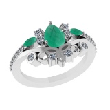 1.75 Ctw VS/SI1 Emerald and Diamond 14k white Gold Engagement Ring (ALL DIA