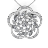 4.15 Ctw VS/SI1 Diamond 14K White Gold Necklace (ALL DIAMOND ARE LAB GROWN