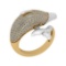 1.76 Ctw SI2/SI1 Diamond Style Prong Set 18K Yellow & White Gold two tone D