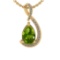 2.12 Ctw VS/SI1 Peridot and Diamond Set 10K Yellow Gold Pendant (ALL DIAMON