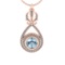 1.85 Ctw VS/SI1 Blue Topaz and Diamond 10K Rose Gold Pendant (ALL DIAMOND A