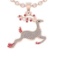 0.92 Ctw VS/SI1 Ruby and Diamond 14K Rose Gold Hip Hop theme Necklace (ALL