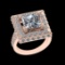 3.85 Ctw VS/SI1 Diamond Style 14 K Rose Gold Engagement Ring (ALL DIAMOND A