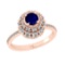 2.00 Ctw VS/SI1 Blue sapphire and Diamond Prong Set 14K Rose Gold Engagemen