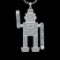 7.91 Ctw VS/SI1 Diamond 18K White Gold Robot themed Necklace(ALL DIAMOND AR
