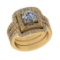 2.61 Ctw SI1/SI2 Diamond 14k Yellow Gold Engagement Halo Ring (ALL DIAMOND