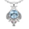 2.89 Ctw VS/SI1 Blue Topaz and Diamond Set 10K white Gold Creature Theme Pe