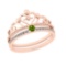 0.23 Ctw VS/SI1 Peridot and Diamond Set 10K Rose Gold Engagement Ring (ALL