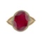 5.60 Ctw VS/SI1 Ruby And Diamond 14k Yellow Gold Engagement Ring (ALL DIAMO