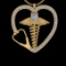 2.01 Ctw VS/SI1 Diamond 10K Yellow Gold Veterinary Doctor theme Pendant (AL