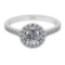 1.00 Ctw VS/SI1 Diamond 14k white Gold Hiden Halo Engagement Ring (ALL DIAM