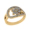 1.05 Ctw VS/SI1 Diamond 14K Yellow Gold Cluster Engagement Ring (ALL DIAMON