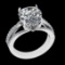 3.50 Ctw VS/SI1 Diamond Prong Set 10K White Gold Engagement Ring (ALL DIAMO