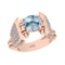 3.62 Ctw VS/SI1 Blue Topaz and Diamond Set 10K Rose Gold Engagement Ring (A