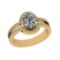1.60 Ctw SI2/I1 Diamond Style Prong Set 18K Yellow Gold Engagement Halo Rin