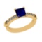 1.46 Ctw VS/SI1 Blue Sapphire and Diamond 14k Yellow Gold Engagement Ring