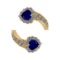 4.24 Ctw VS/SI1 Blue Sapphire and Diamond14K Yellow Gold Engagement Ring