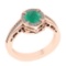 1.02 Ctw VS/SI1 Emerald and Diamond 14k Rose Gold Engagement Ring