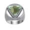 16.55 Ctw VS/SI1 Green Amethyst and Diamond 14K White Gold Engagement Ring