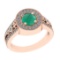 1.36 Ctw VS/SI1 Emerald and Diamond 14k Rose Gold Engagement Ring