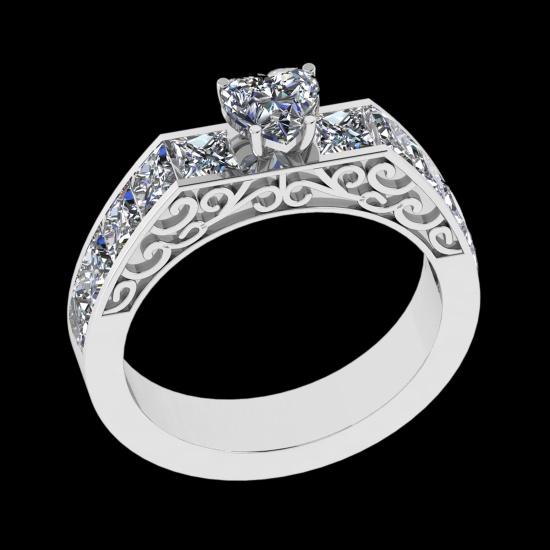 2.30 Ctw VS/SI1 Diamond 10k white Gold Engagement Ring (ALL DIAMOND ARE LAB