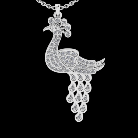 0.60 Ctw VS/SI1 Diamond 14 K White Gold Necklace(ALL DIAMOND ARE LAB GROWN