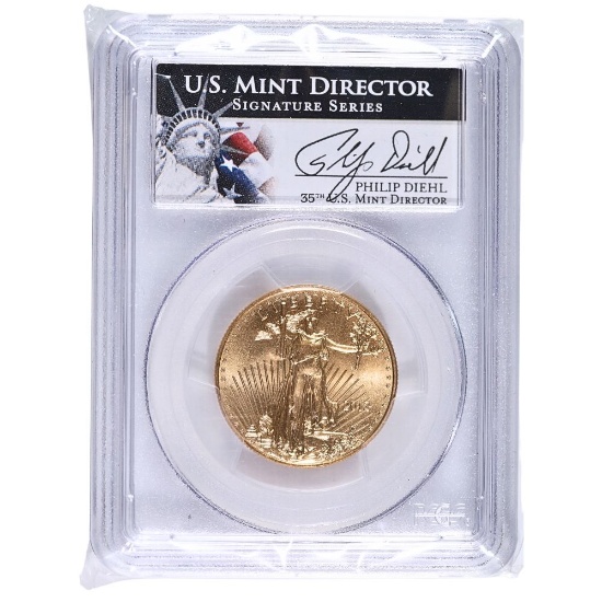 Certified 2013 American Gold Eagle $25 MS70 PCGS Signed by Philip Diehl