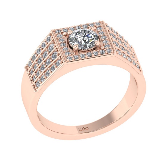 1.06 Ctw VS/SI1 Diamond 10K Rose Gold Engagement Ring (ALL DIAMOND ARE LAB