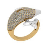 1.76 Ctw SI2/SI1 Diamond Style Prong Set 18K Yellow & White Gold two tone D