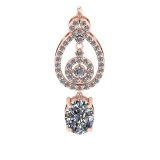 6.87 Ctw VS/SI1 Diamond Prong Set 14K Rose Gold Pandant (ALL DIAMOND ARE LA