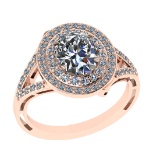 2.65 Ctw VS/SI1 Diamond Prong Set 14k Rose Gold Engagement Ring (ALL DIAMON