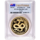 Australia 1 Ounce Gold PF Snake PR69 PCGS