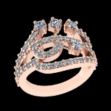 1.36 Ctw VS/SI1 Diamond Prong Set 10k Rose Gold Engagement Ring (ALL DIAMON