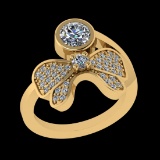 0.97 Ctw VS/SI1 Diamond 10k Yellow Gold Engagement Ring (ALL DIAMOND ARE LA